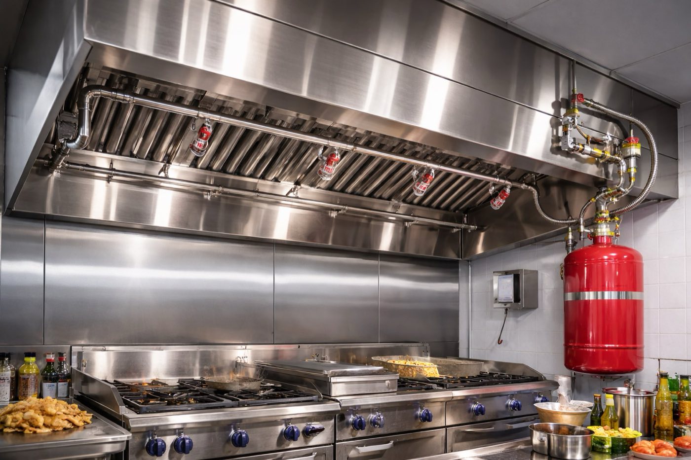 Commercial kitchen fire suppression