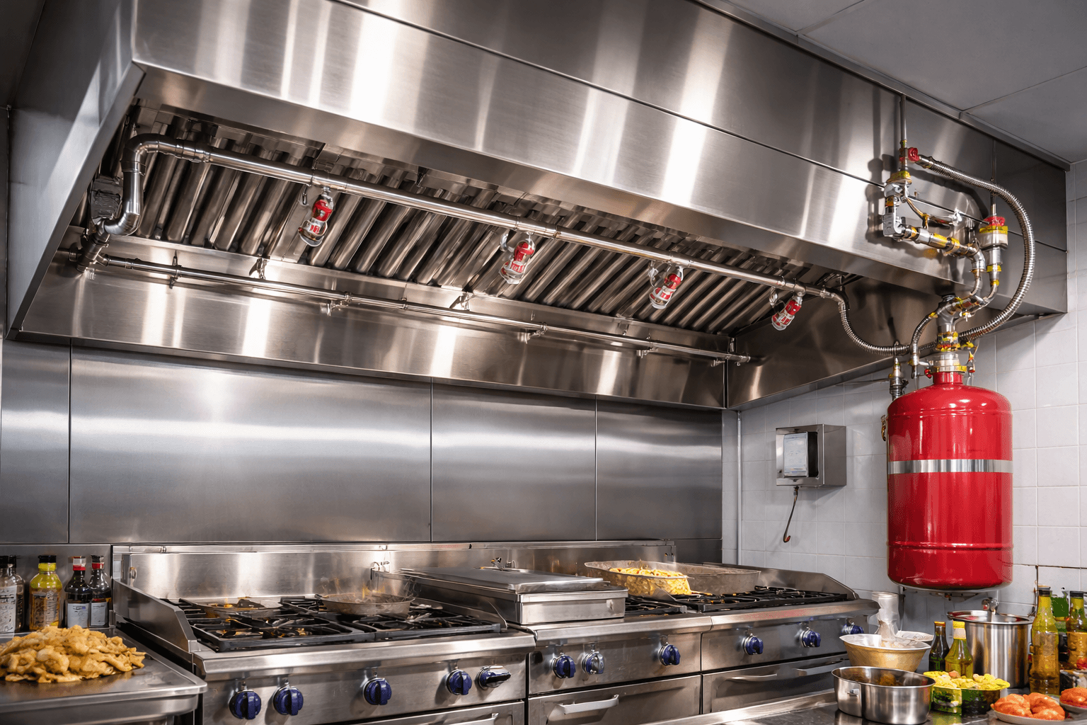 Commercial kitchen fire suppression